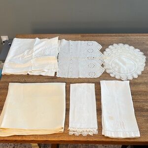 Vintage White and Cream Linens